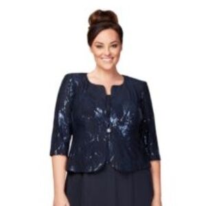 Alex Evenings Women's Navy Sequin Blazer #152#